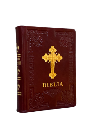 Biblia ortodoxă - handmade - 073 IBT - vișiniu
