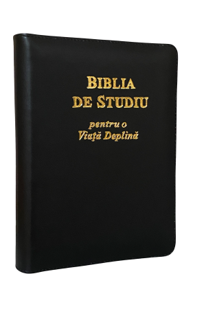 Biblia de studiu pentru o viață deplină - ediție cu piele și fermoar - negru