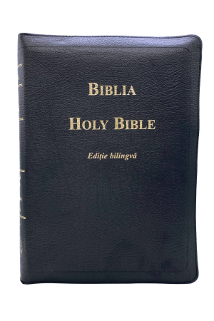 Biblia - ediție bilingvă română-engleză - cu fermoar - neagră