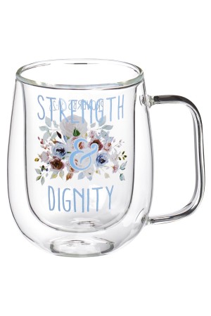 Cană din sticlă -- Strength & Dignity