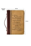 Husă Biblie din imitație de piele maro - „For I know the plans” - format L