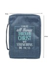 Husă Biblie din material textil - I can do all things through Christ - format L