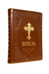 Biblia ortodoxă centenar handmade - maro