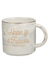 Cană ceramică (albă și gri) -- Hope and a Future