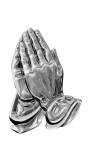 Ornament metalic argintiu „mâini în rugăciune” - PH8001