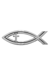 Emblemă auto - pește argintiu cu cruce