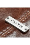 Husă Biblie din imitație de piele maro - „Faith” - format mare