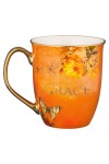 Cană ceramică -- Grace (Ephesians 2:8) - portocaliu