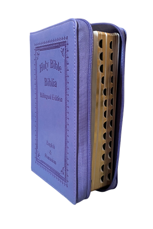 Biblia în format mediu - ediție bilingvă română-engleză - cu fermoar - mov