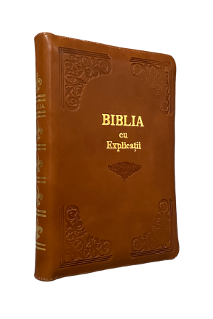 Biblia cu concordanță și explicații, fără index, maro -- handmade -- PF