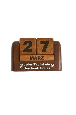 Calendar din lemn pentru birou - Jeder Tag ist ein Geschenk Gottes - GDC02-602D