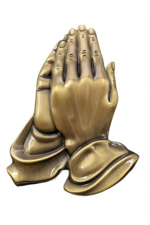 Ornament metalic auriu „mâini în rugăciune” - PH8001