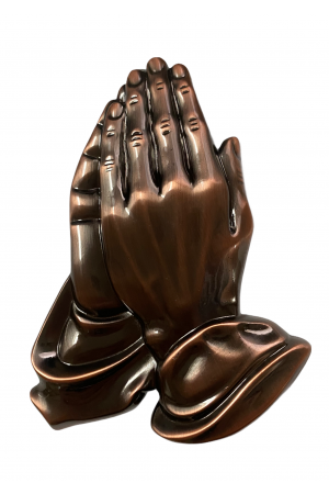 Ornament metalic arămiu „mâini în rugăciune” - PH8001