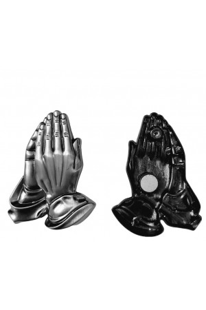 Magnet metalic argintiu „mâini în rugăciune” - PM1813