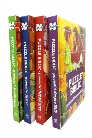 Puzzle biblic - set 4 cărți-puzzle