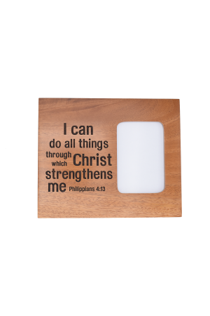 Ramă foto din lemn - I can do all things through Christ - EF08-310C