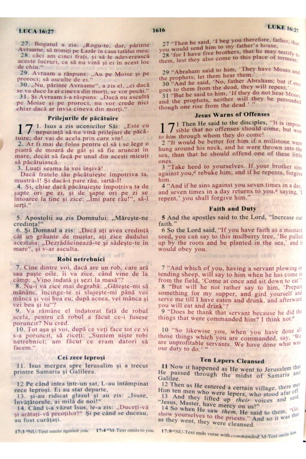 Biblia - ediție bilingvă română-engleză - cu fermoar - vișinie